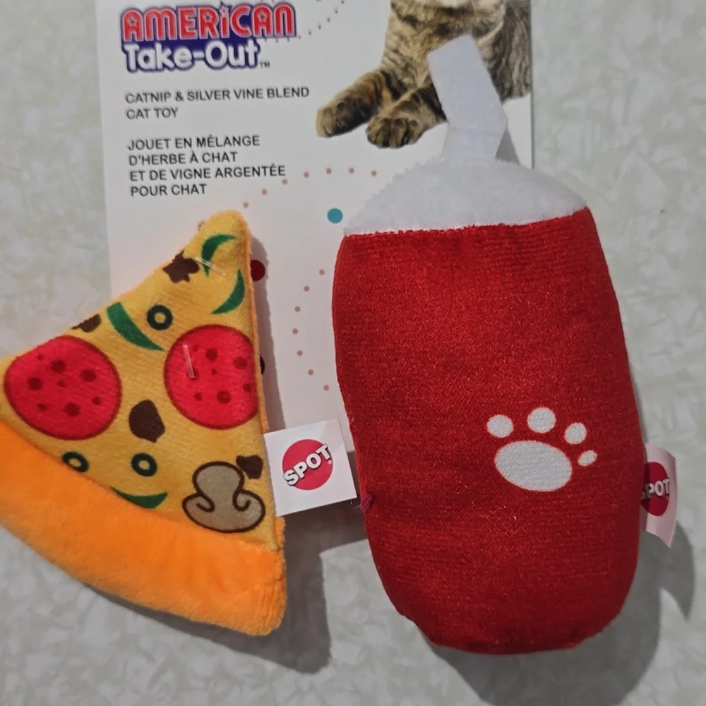 Cat Toys American Take-Out Spot Brand‎ Pizza And Drink NWT